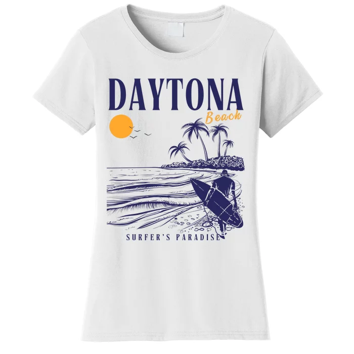 Vintage Surfing Daytona Beach Florida // Retro Surfer // SurferS Paradi Women's T-Shirt