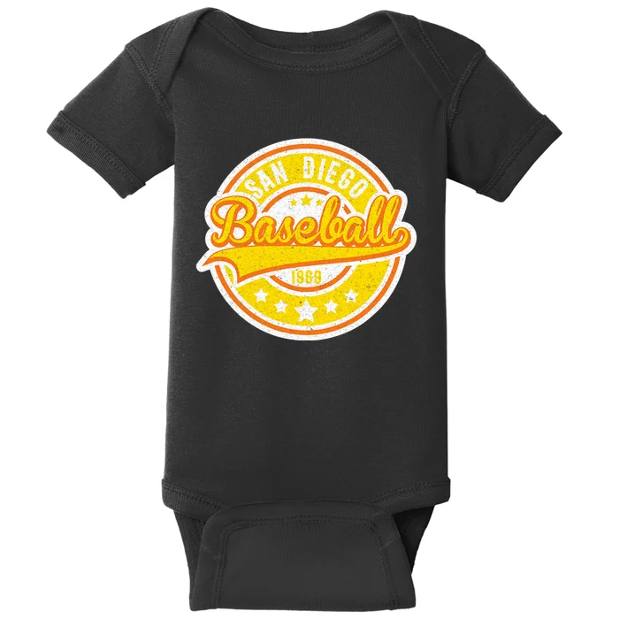 Vintage San Diego SD Baseball Game Day Padre Baby Bodysuit