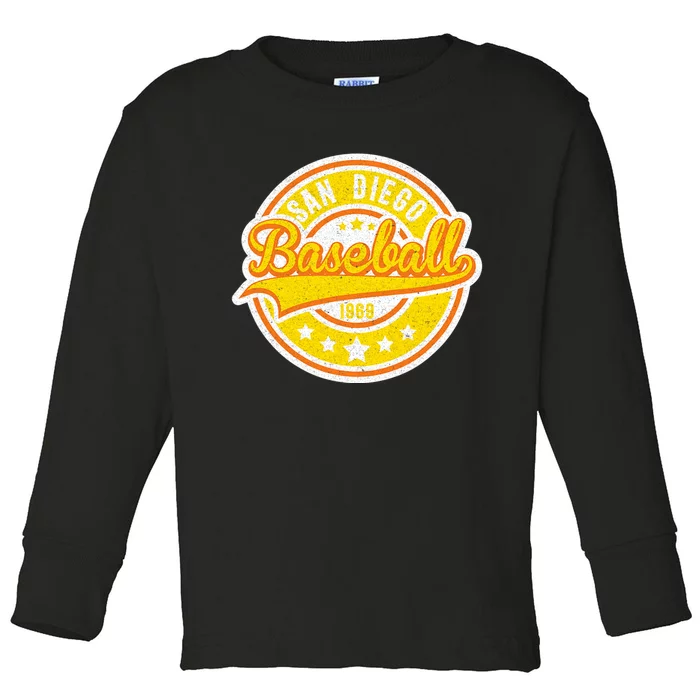 Vintage San Diego SD Baseball Game Day Padre Toddler Long Sleeve Shirt