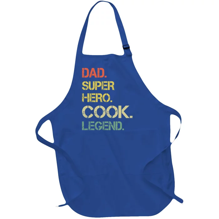 Vintage Style Dad Hero Cook Legend Fathers Day Gift Full-Length Apron With Pocket