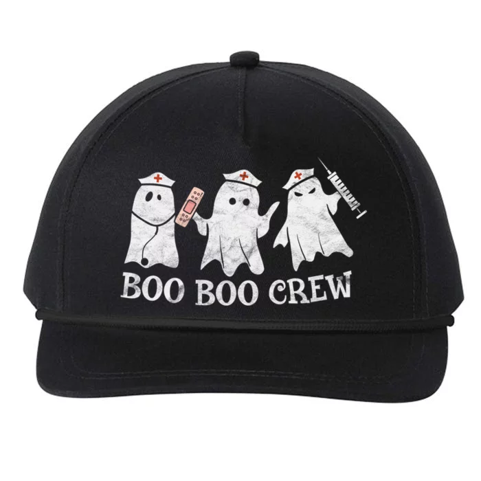 Vintage School Er Rn Icu Halloween Ghost Boo Boo Crew Nurse Gift Snapback Five-Panel Rope Hat