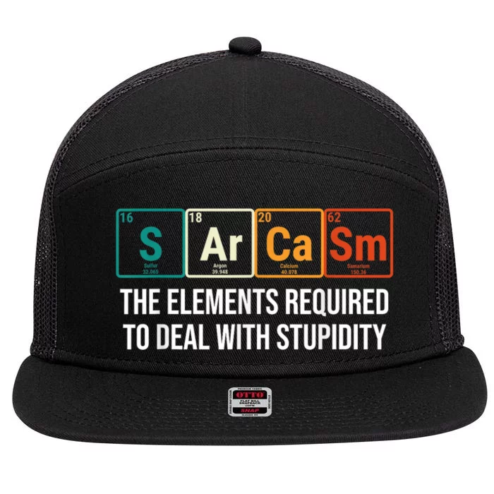 Vintage Sarcasm Elements Stupidity Chemistry Science 7 Panel Mesh Trucker Snapback Hat