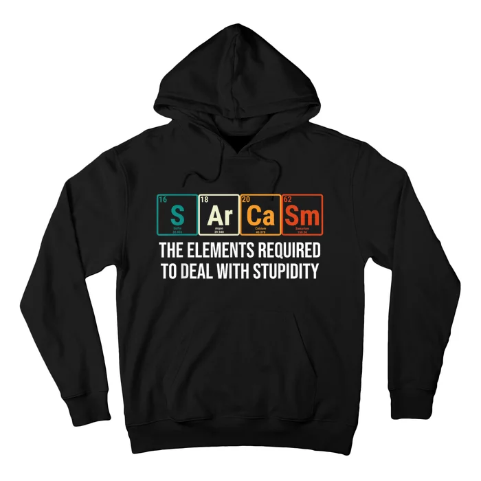 Vintage Sarcasm Elements Stupidity Chemistry Science Hoodie