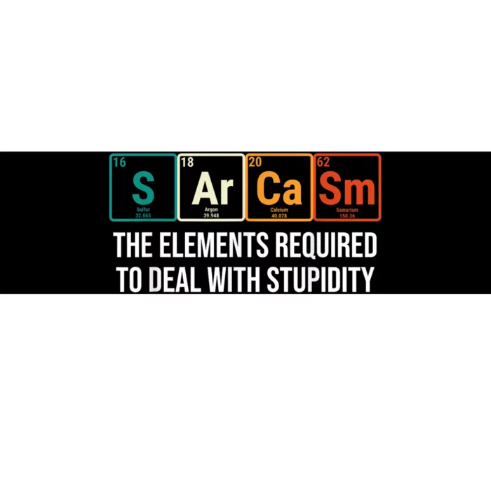 Vintage Sarcasm Elements Stupidity Chemistry Science Bumper Sticker