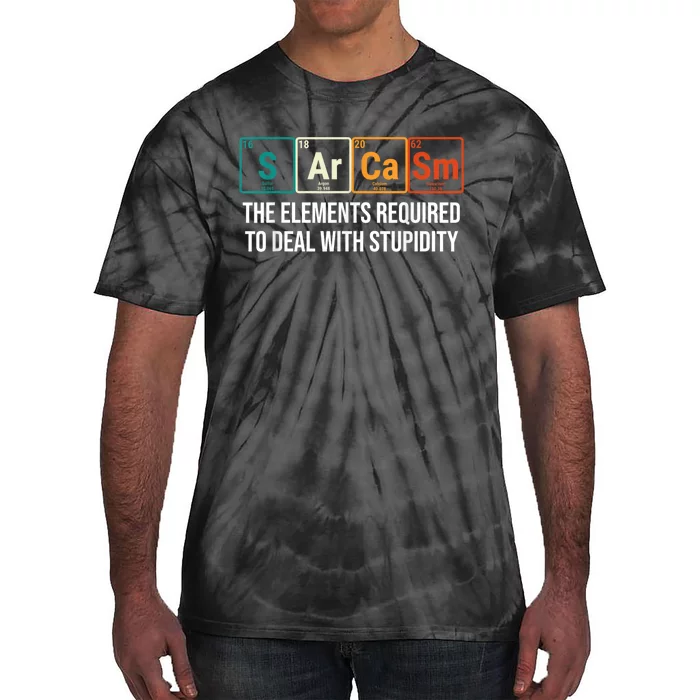 Vintage Sarcasm Elements Stupidity Chemistry Science Tie-Dye T-Shirt