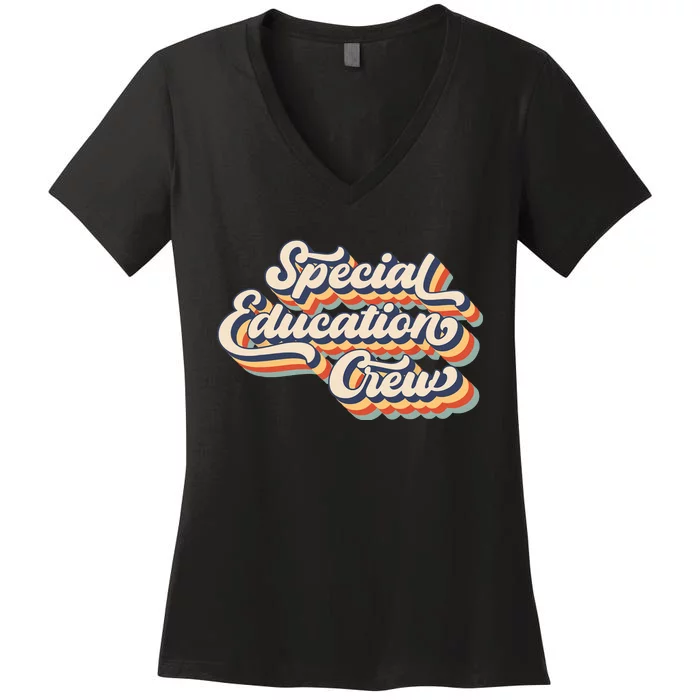 Vintage Special Education Crew Sped Squad Special Ed Teacher Women's V-Neck T-Shirt