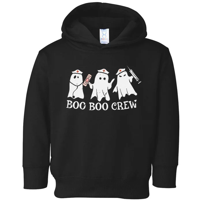 Vintage School ER RN ICU Halloween Ghost Boo Boo Crew Nurse Toddler Hoodie