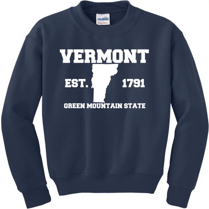 Vermont Souvenir Est 1791 Green Mountain Kids Sweatshirt