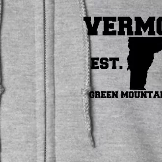 Vermont Souvenir Est 1791 Green Mountain Full Zip Hoodie