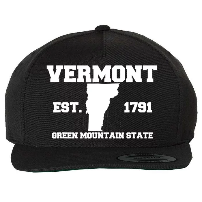 Vermont Souvenir Est 1791 Green Mountain For Men Women Kids Wool Snapback Cap