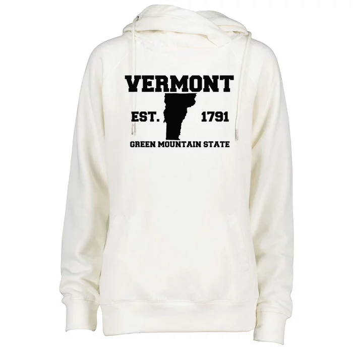 Vermont Souvenir Est 1791 Green Mountain Womens Funnel Neck Pullover Hood