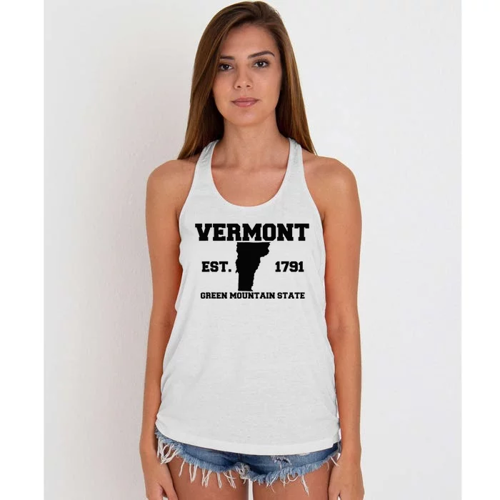 Vermont Souvenir Est 1791 Green Mountain Women's Knotted Racerback Tank