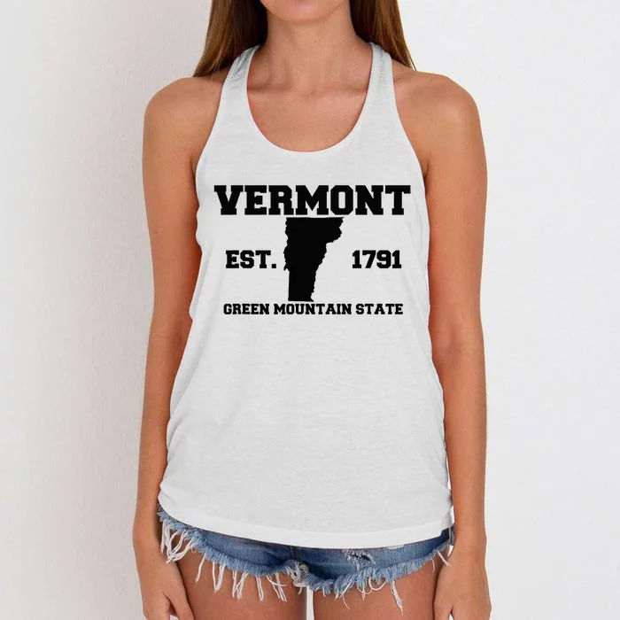 Vermont Souvenir Est 1791 Green Mountain Women's Knotted Racerback Tank