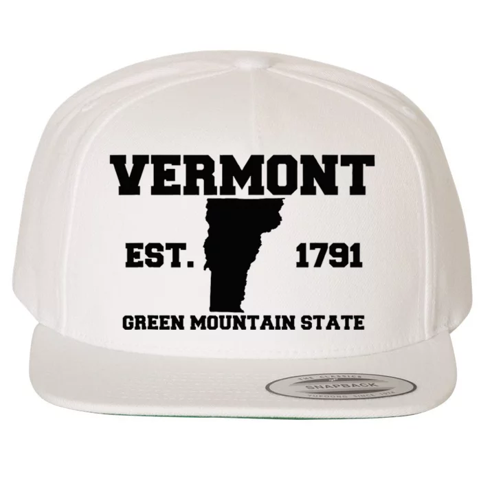 Vermont Souvenir Est 1791 Green Mountain Wool Snapback Cap