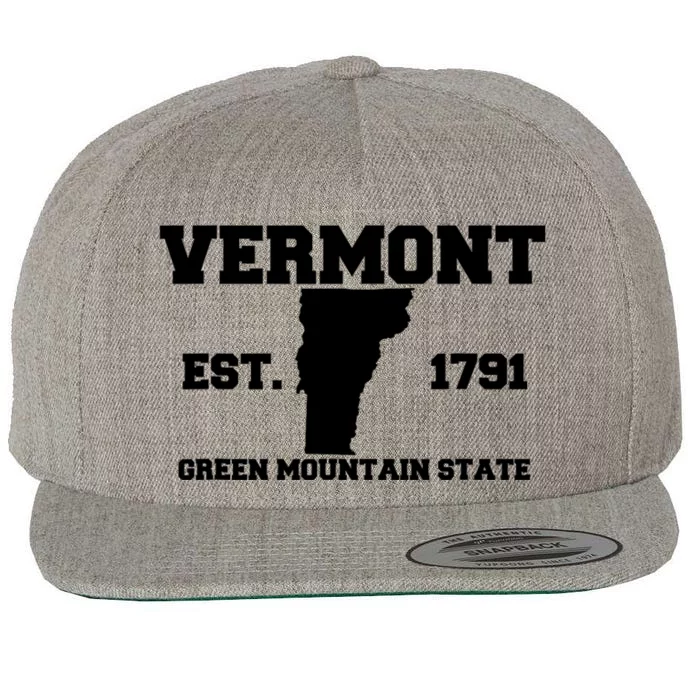 Vermont Souvenir Est 1791 Green Mountain For Men Women Wool Snapback Cap