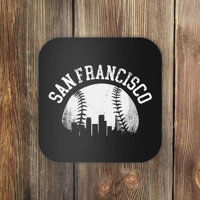 Vintage San Francisco Baseball Skyline Retro California SF Coaster