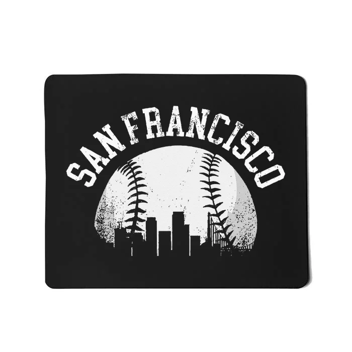 Vintage San Francisco Baseball Skyline Retro California SF Mousepad