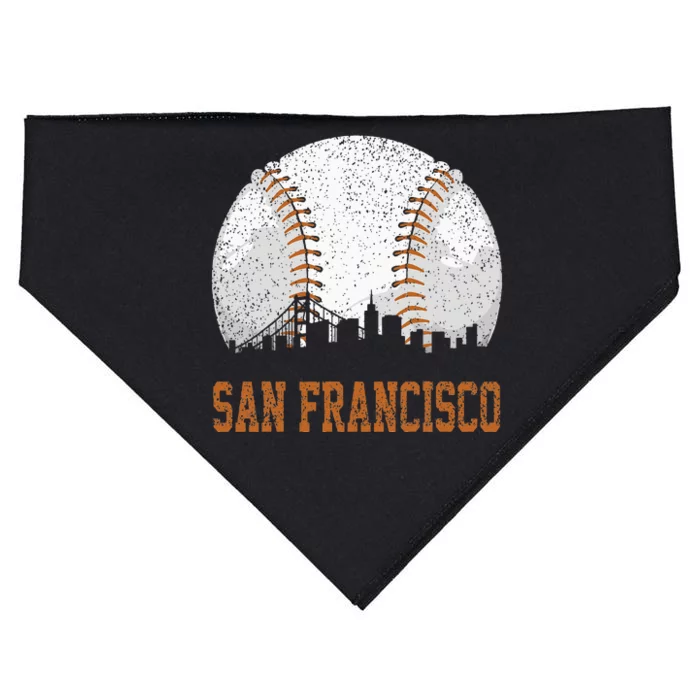 Vintage San Francisco Cityscape Baseball Lover Player Fans USA-Made Doggie Bandana