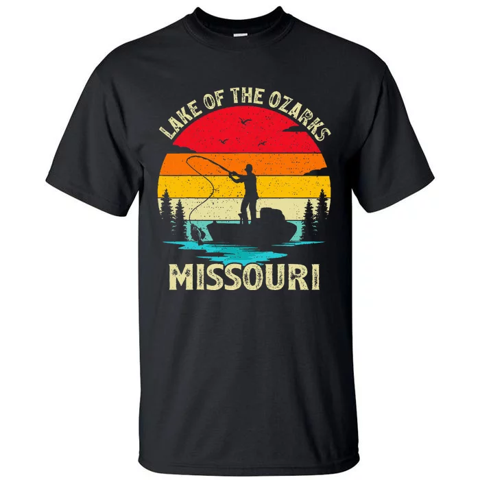 Vintage Summer Fishing Missouri Lake Of The Ozarks Tall T-Shirt