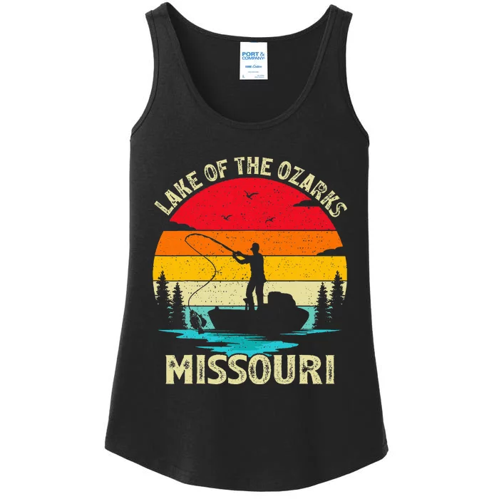 Vintage Summer Fishing Missouri Lake Of The Ozarks Ladies Essential Tank