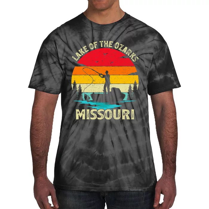 Vintage Summer Fishing Missouri Lake Of The Ozarks Tie-Dye T-Shirt