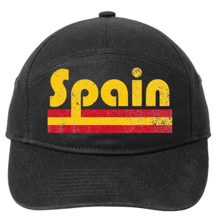 Vintage Spanish Flag Spain Pride Roots Heritage Gift 7-Panel Snapback Hat