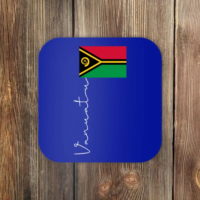 Vanuatu Signature Flag Pole Patriotic Cool Gift Coaster