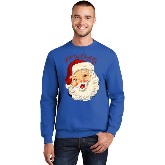 Vintage Santa Face Old Fashion Christmas Santa Claus Retro Gift Sweatshirt