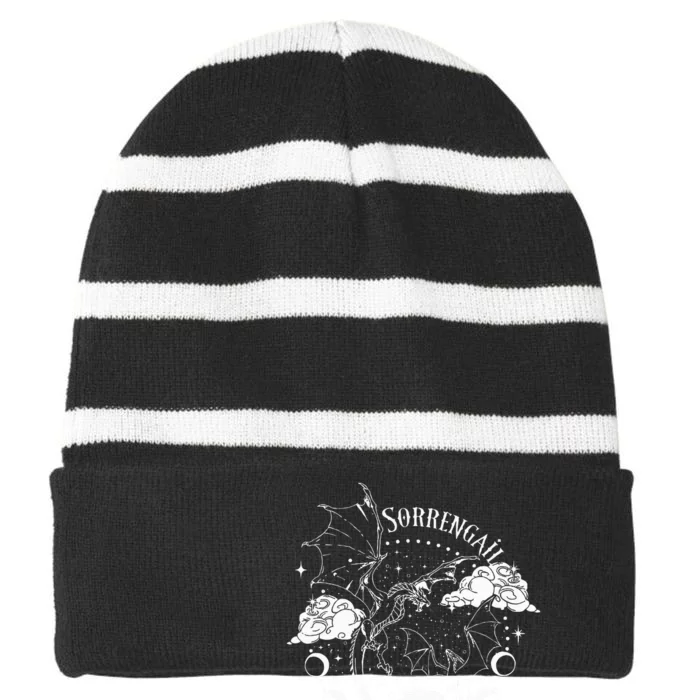 Violet Sorrengail Fourth Wing Basgiath War College Dragon Striped Beanie with Solid Band