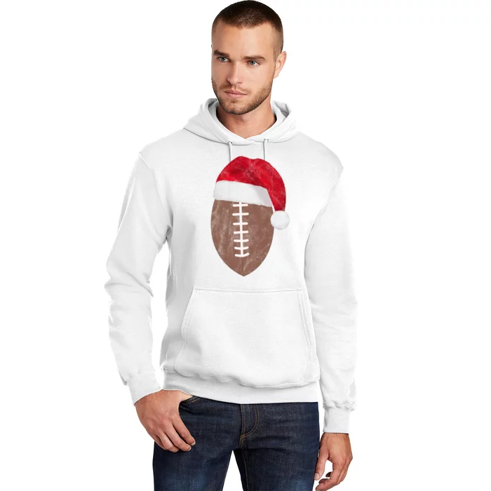 Vintage Santa Football Lover Christmas Hoodie