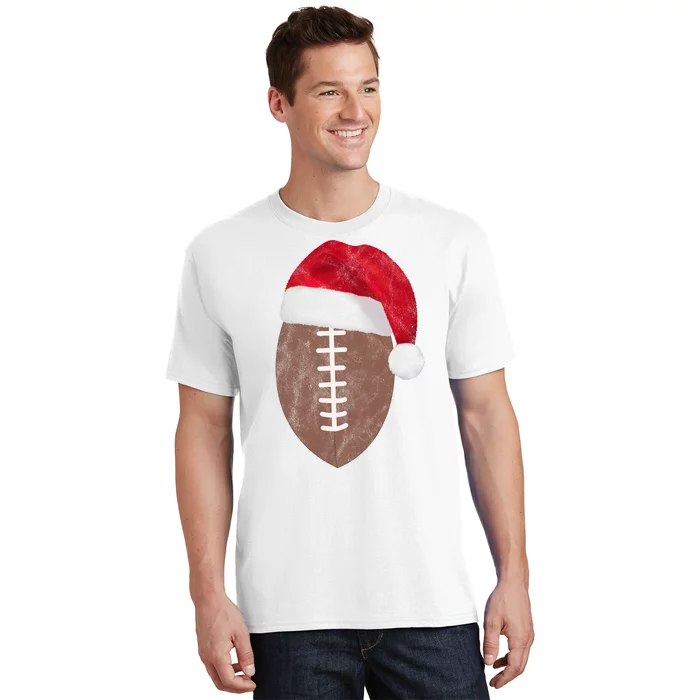 Vintage Santa Football Lover Christmas T-Shirt