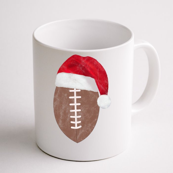 Vintage Santa Football Lover Christmas Front & Back Coffee Mug