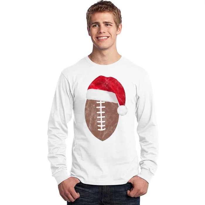 Vintage Santa Football Lover Christmas Tall Long Sleeve T-Shirt