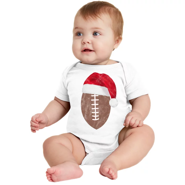 Vintage Santa Football Lover Christmas Baby Bodysuit