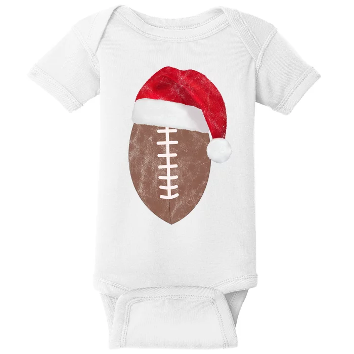 Vintage Santa Football Lover Christmas Baby Bodysuit