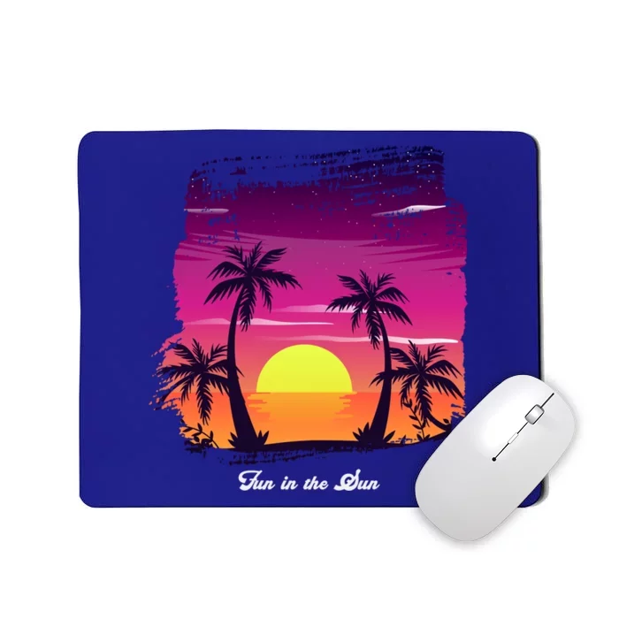 Vintage Sunset Fun In The Sun Summer Beach Funny Gift Mousepad