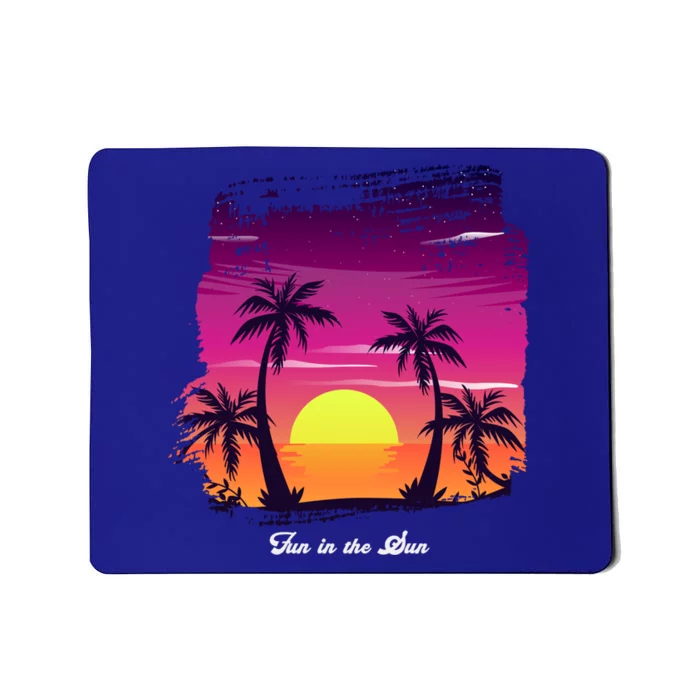 Vintage Sunset Fun In The Sun Summer Beach Funny Gift Mousepad