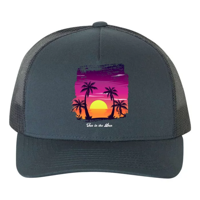 Vintage Sunset Fun In The Sun Summer Beach Funny Gift Yupoong Adult 5-Panel Trucker Hat