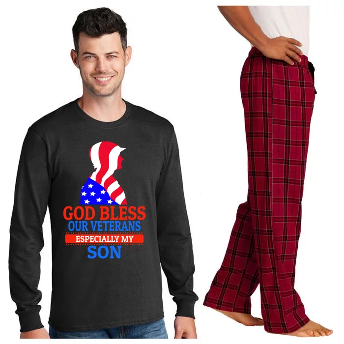 Veteran Son For Proud Dad Mom Mother Father Cool Gift Long Sleeve Pajama Set