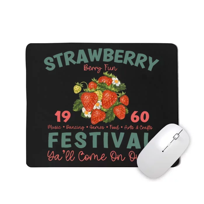 Vintage Strawberry Festival A Berry Good Times Garden Mousepad