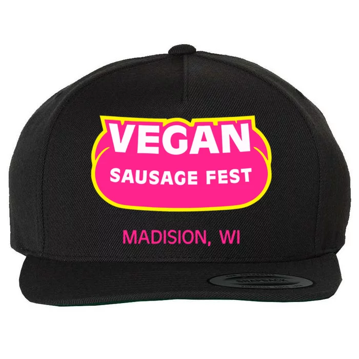 Vegan Sausage Fest Madison Wi Wool Snapback Cap