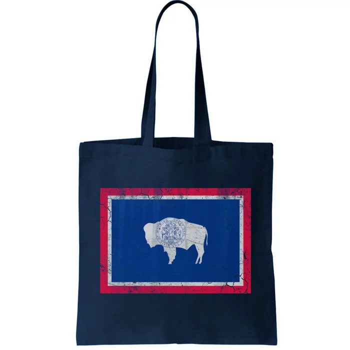 Vintage State Flag Of Wyoming Tote Bag