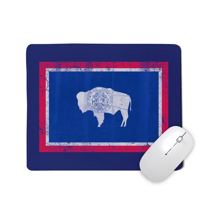 Vintage State Flag Of Wyoming Mousepad