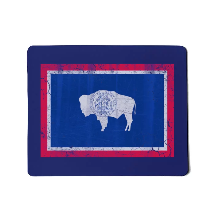 Vintage State Flag Of Wyoming Mousepad