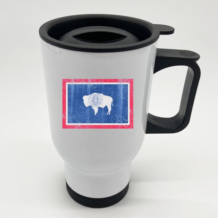 Vintage State Flag Of Wyoming Front & Back Stainless Steel Travel Mug