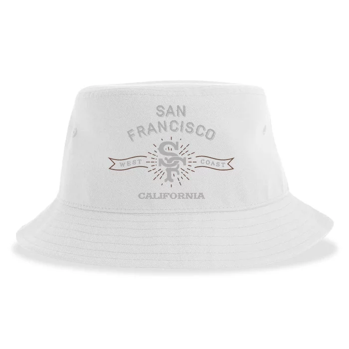 Vintage San Francisco Sf California West Cost Logo Sustainable Bucket Hat