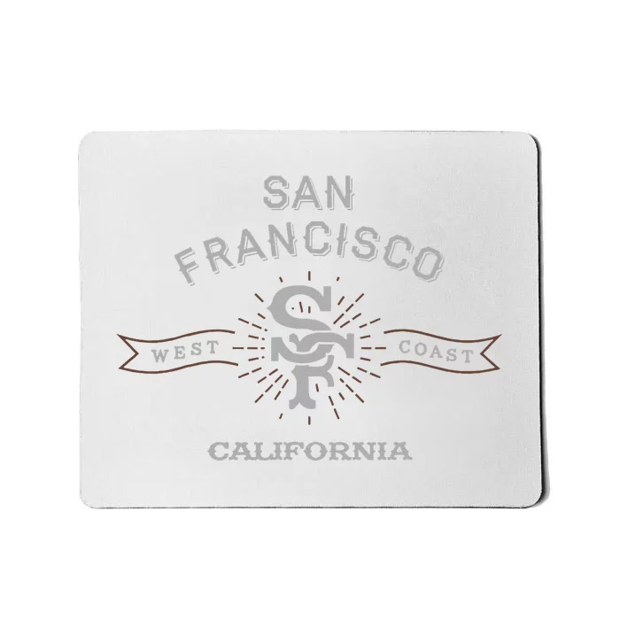 Vintage San Francisco Sf California West Cost Logo Mousepad