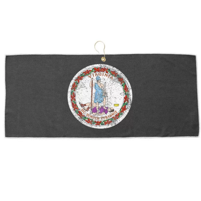 VIRGINIA STATE FLAG SEAL RICHMOND NORFOLK Large Microfiber Waffle Golf Towel