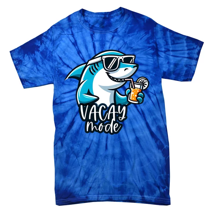 Vacation Summer Funny Shark Sunglasses Family Vacay Mode Cool Gift Tie-Dye T-Shirt