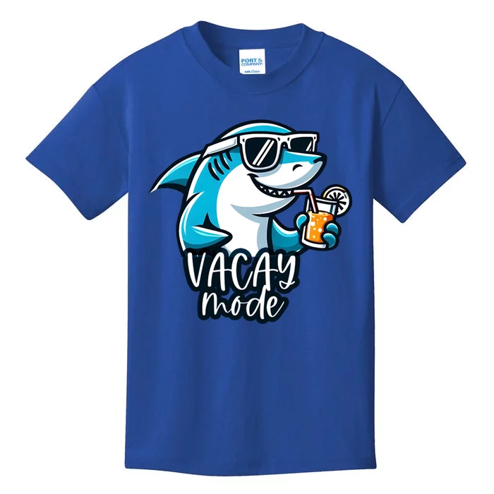 Vacation Summer Funny Shark Sunglasses Family Vacay Mode Cool Gift Kids T-Shirt